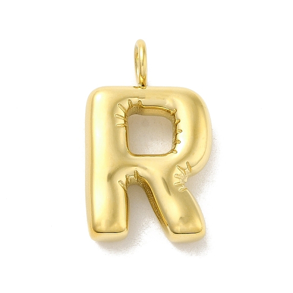 

PandaHall 304 Stainless Steel Pendants, Real 14K Gold Plated, Balloon Letter Charms, Bubble Puff Initial Charms, Letter R, 24x14.5x5mm, Hole...