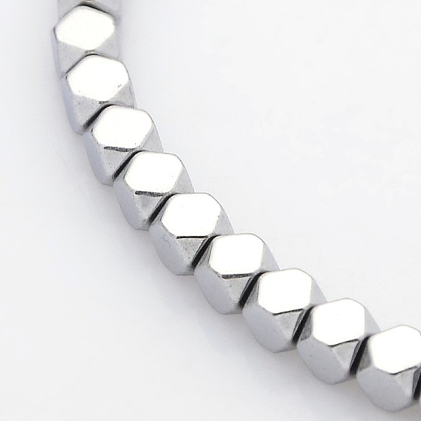 

PandaHall Electroplate Non-magnetic Synthetic Hematite Beads Strands, Faceted Cube, Platinum Plated, 3x3x3mm, Hole: 1mm, about 130pcs/strand...