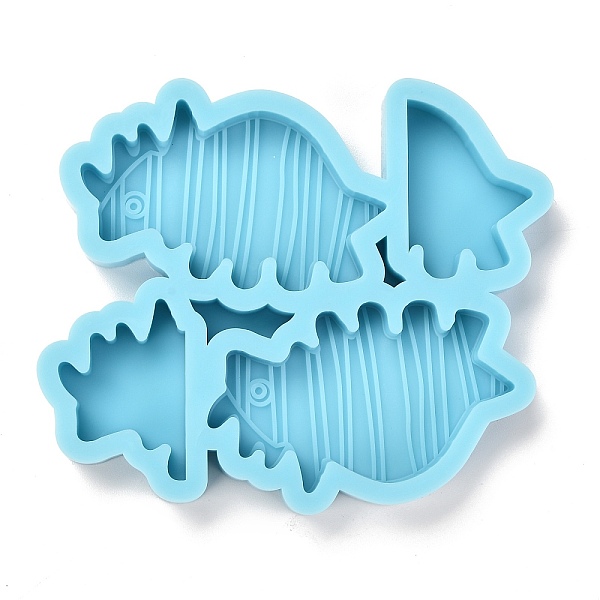 PandaHall DIY Straw Decoration Silicone Molds, Resin Casting Molds, Clay Craft Mold Tools, Dinosaur, Blue, 72x86.5x10.5mm, Inner Diameter...