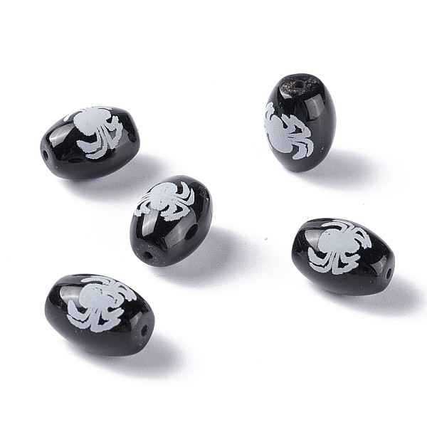 

PandaHall Tibetan Style dZi Beads, Natural Agate Beads, Dyed & Heated, Oval, Spider Pattern, 13.5x10mm, Hole: 1.2mm Tibetan Agate Oval