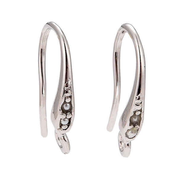

PandaHall Rack Plating Brass Earring Hooks, with Acrylic & Vertical Loops, Cadmium Free & Lead Free & Nickle Free, Real Platinum Plated..., White