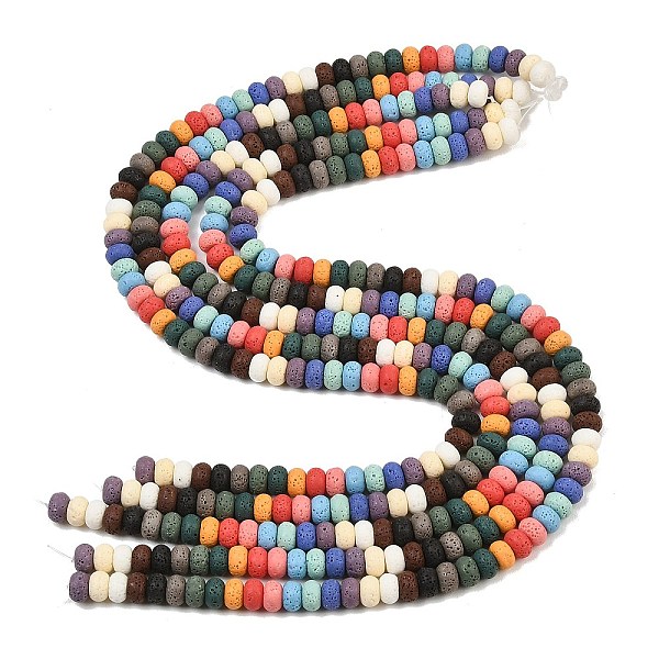 Brins de perles de pierre de lave naturelle
