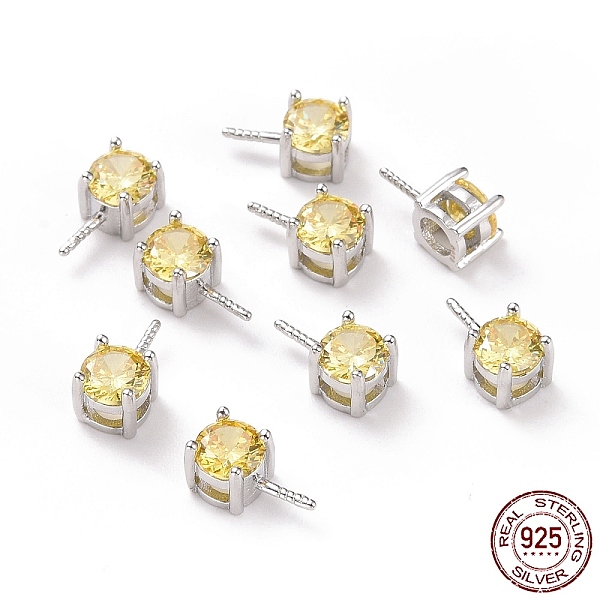 

PandaHall Rhodium Plated 925 Sterling Silver Peg Bails, with Cubic Zirconia, Square, Platinum, Light Yellow, 9x4x4.5mm, Hole: 2.5x1.5mm, Pin...