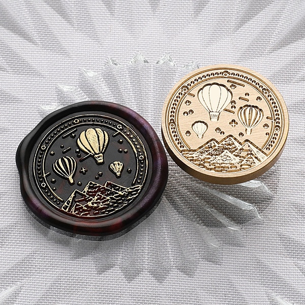 

PandaHall Golden Plated Brass Wax Sealing Stamp Head, for Post Decoration DIY Card Making, Hot Air Balloon, 30x14.5mm, Hole: 7mm Brass Hot...