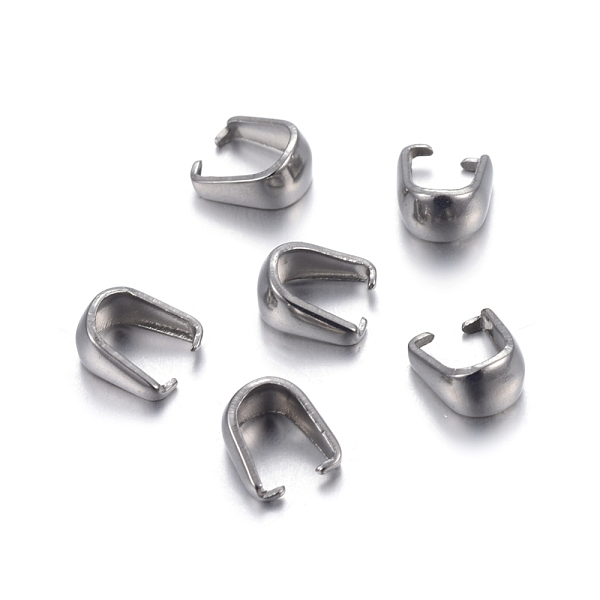 

PandaHall 304 Stainless Steel Snap on Bails, Stainless Steel Color, 7x6x4mm, Pin: 1mm 304 Stainless Steel
