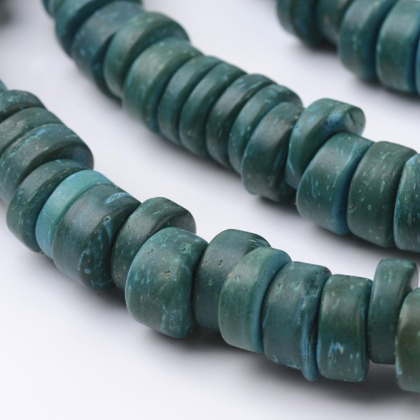 

PandaHall Dyed Natural Coconut Disc Bead Strands, Cadet Blue, 9x2~6mm, Hole: 3mm, about 108pcs/strand, 15.7 inch Coconut Disc Blue