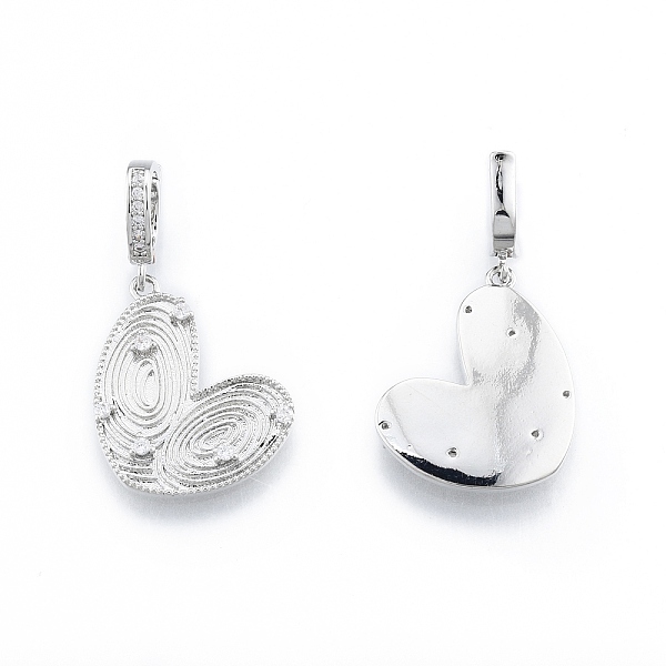 

PandaHall Brass Micro Pave CLear Cubic Zirconia Pendants, Nickel Free, Heart, Real Platinum Plated, 20x16.5x2mm, Hole: 5x6mm Brass+Cubic...