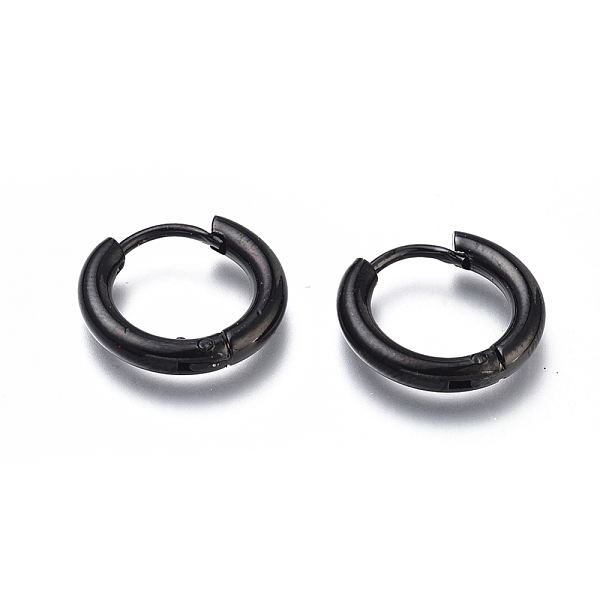 

PandaHall 304 Stainless Steel Huggie Hoop Earrings, Hypoallergenic Earrings, Thick Hoop Earrings, Ring, Gunmetal, 10 Gauge, 14.5x14x2.5mm...