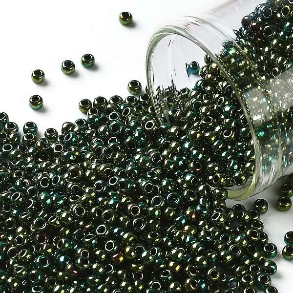 

PandaHall TOHO Round Seed Beads, Japanese Seed Beads, (507) Green Iris Higher Metallic, 11/0, 2.2mm, Hole: 0.8mm, about 50000pcs/pound Glass...