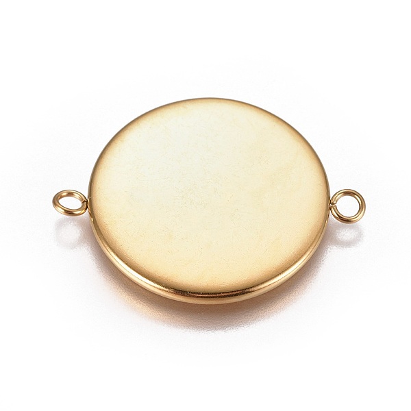

PandaHall Ion Plating(IP) 304 Stainless Steel Cabochon Connector Settings, Plain Edge Bezel Cups, Flat Round, Golden, Tray: 25mm...