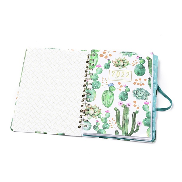 

PandaHall 2022 Spiral Notebook with 12 Month Tabs, Weekly & Monthly & Daily Planner, for Scheduling, 140 Pages(70 Sheets), Cactus Pattern...