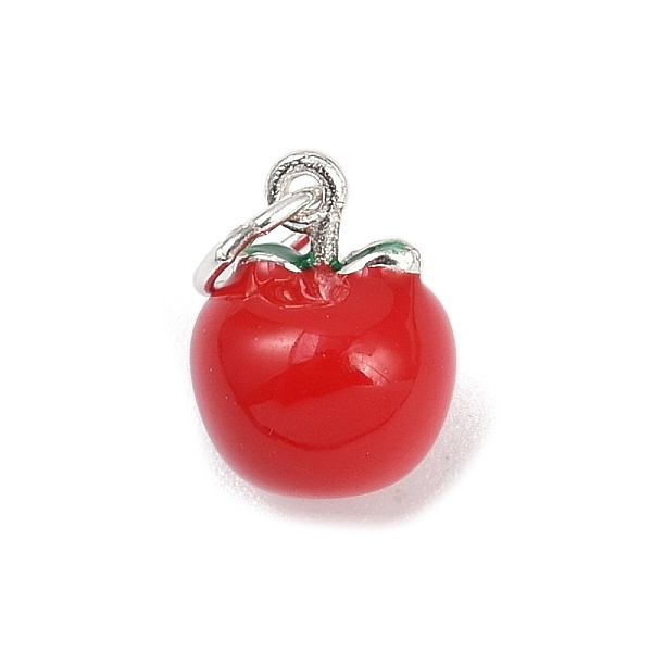 Breloques en argent fin émaillé rouge pour la fête des enseignants