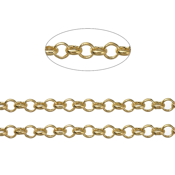 

PandaHall Brass Rolo Chains, Belcher Chains, Soldered, Long-Lasting Plated, Cadmium Free & Nickel Free & Lead Free, Golden, 4.5x1.2mm Brass