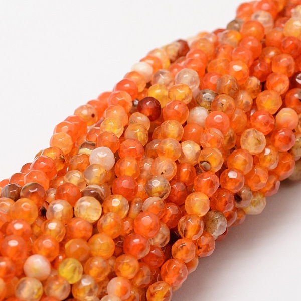 

PandaHall Faceted Natural Agate Round Beads Strands, Dyed, Dark Orange, 4mm, Hole: 1mm, about 92pcs/strand, 15.3 inch Natural Agate Round...