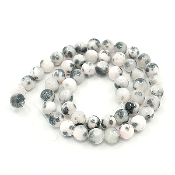 

PandaHall Natural Persian Jade Beads Strands, Dyed, Round, Gray, 10mm, Hole: 1mm, about 38pcs/strand, 16 inch White Jade Round Gray