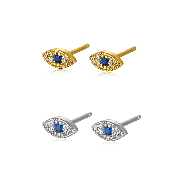 

PandaHall S925 Sterling Silver Devil Eye Stud Earrings Fashion Classic Sterling Silver Evil Eye