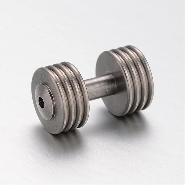 

PandaHall 201 Stainless Steel Beads, Sports Beads, Dumbbell, Stainless Steel Color, 19x11mm, Hole: 2mm 201 Stainless Steel Sports
