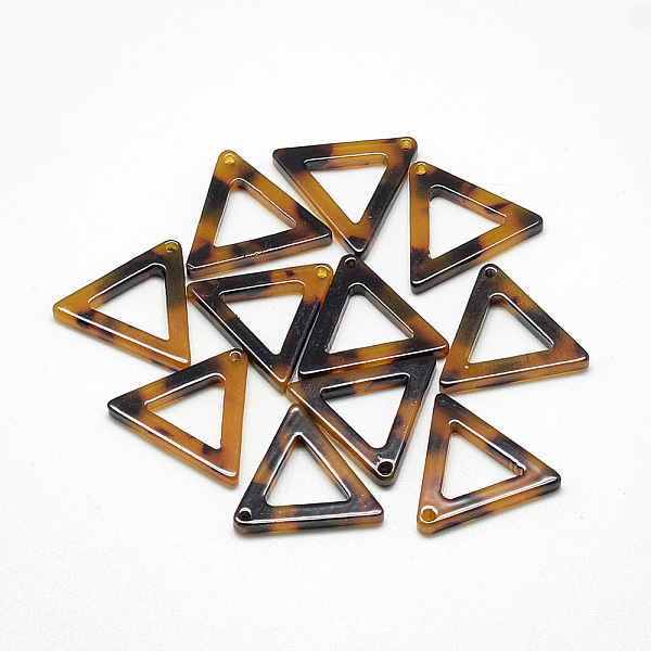 

PandaHall Cellulose Acetate(Resin) Pendants, Tortoiseshell Pattern, Triangle, Goldenrod, 17.5x21.5x2.5~3mm, Hole: 1mm Cellulose Acetate..., Gold