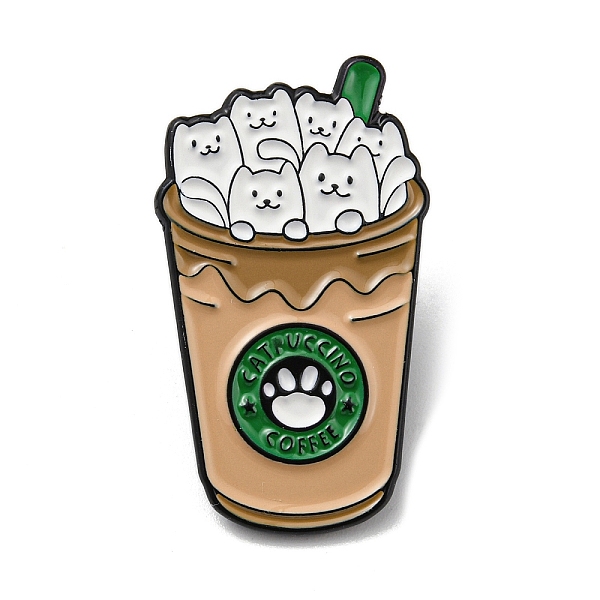 

PandaHall Coffee Cat Alloy Enamel Brooch, for Men and Women, Sandy Brown, 30.5x17.5x1.5mm Alloy+Enamel Drink