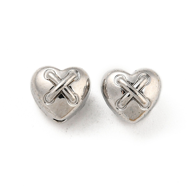 

PandaHall Alloy Beads, Long-Lasting Plated, Lead Free & Cadmium Free & Nickel Free, Heart, Platinum, 7x8x8mm, Hole: 1.6mm Alloy Heart