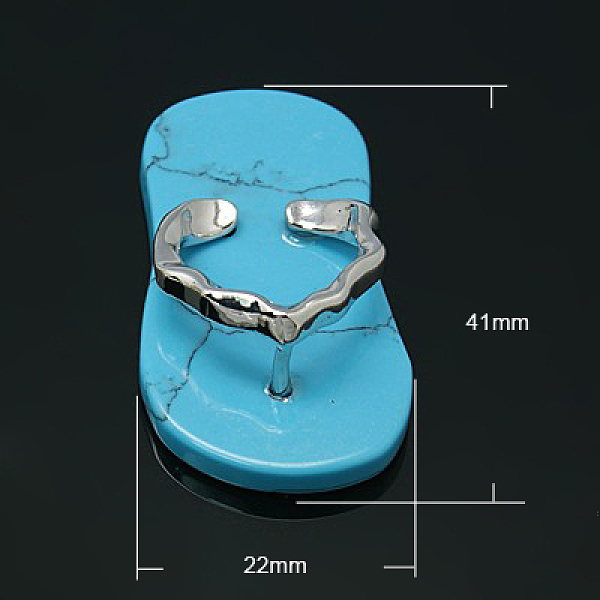 

PandaHall Synthetic Turquoise Pendants, with Brass Findings, Slippers, Platinum Metal Color, 41x22x11mm, Hole: 13x5mm Synthetic Turquoise..., Blue