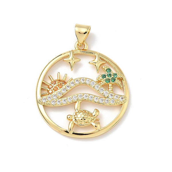 Brass Micro Pave Cubic Zirconia Pendants