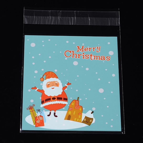 

PandaHall Rectangle OPP Cellophane Bags for Christmas, with Santa Claus Pattern, Turquoise, 14x9.9cm, Unilateral Thickness: 0.035mm, Inner..., Green