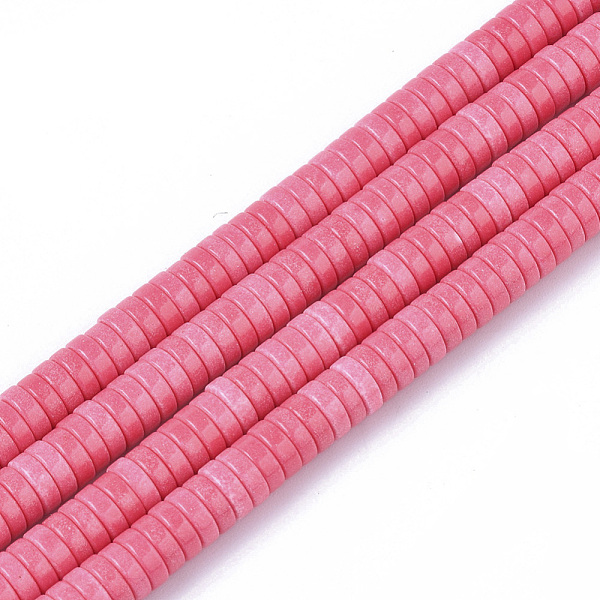 

PandaHall Natural Agate Beads Strands, Dyed, Heishi Beads, Flat Round/Disc, Hot Pink, 4x1mm, Hole: 1mm, about 250~329pcs/strand, 15.7 inch...