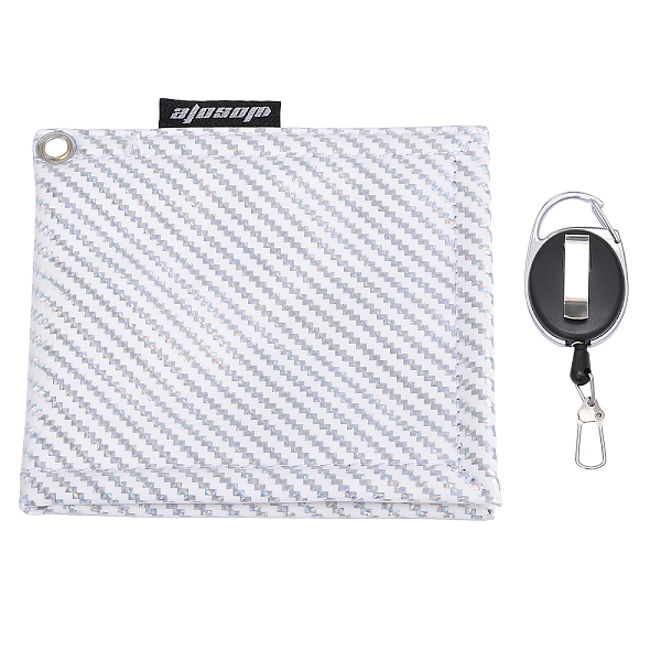 

PandaHall Iridescent PVC & Microfiber Golf Towels, Portable Cleaning Cloth with Reel Clasp, for Golf Ball & Clubhead, Colorful, Cloth..., Black