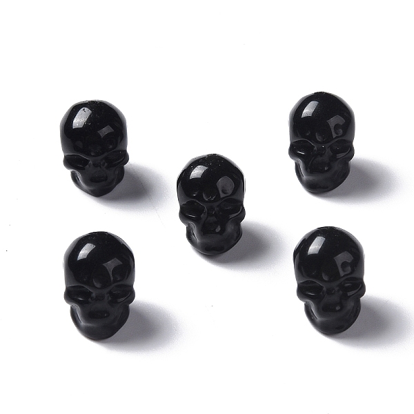

PandaHall Natural Obsidian Beads, Skull, 13x10x11.5mm, Hole: 1mm Obsidian Skull