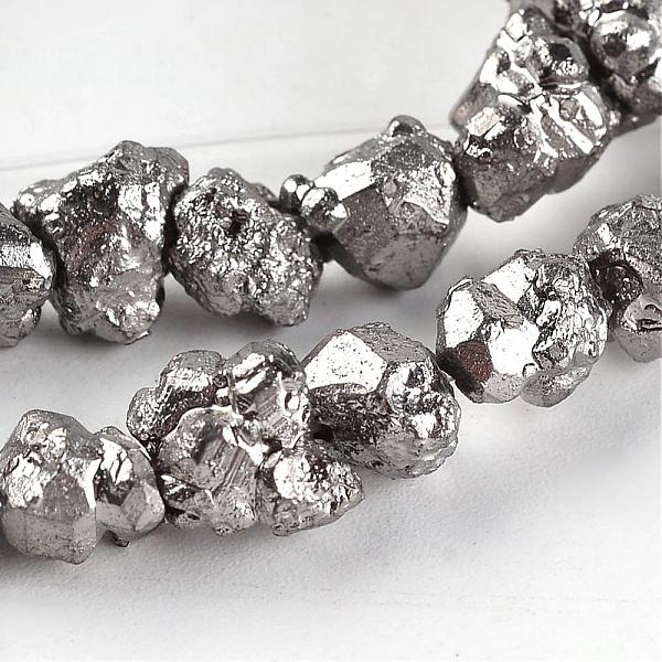 

PandaHall Electroplated Natural Dragon Bone Stone Beads Strands, Nuggets, Silver Plated, 6~12x6~8x4~7mm, Hole: 0.8~1mm, about...