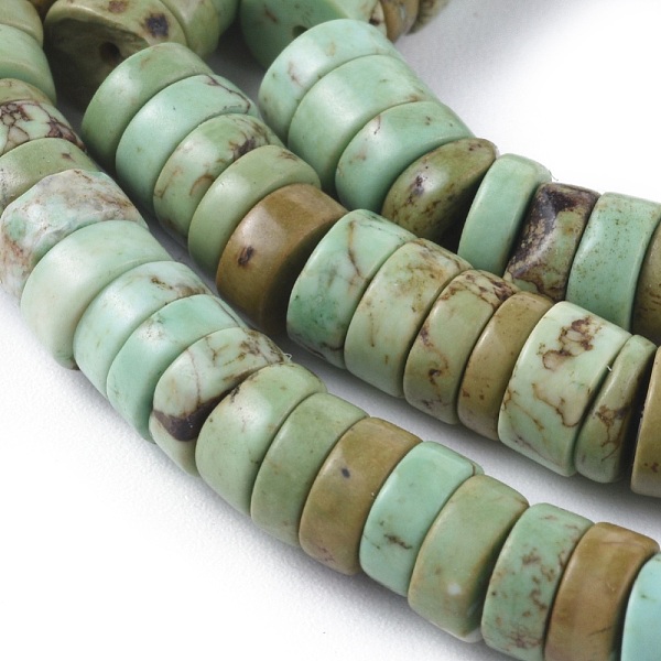 

PandaHall Natural Magnesite Beads Strands, Heishi Beads, Dyed & Heated, Flat Round/Disc, Dark Sea Green, 6x3mm, Hole: 0.8mm, about...