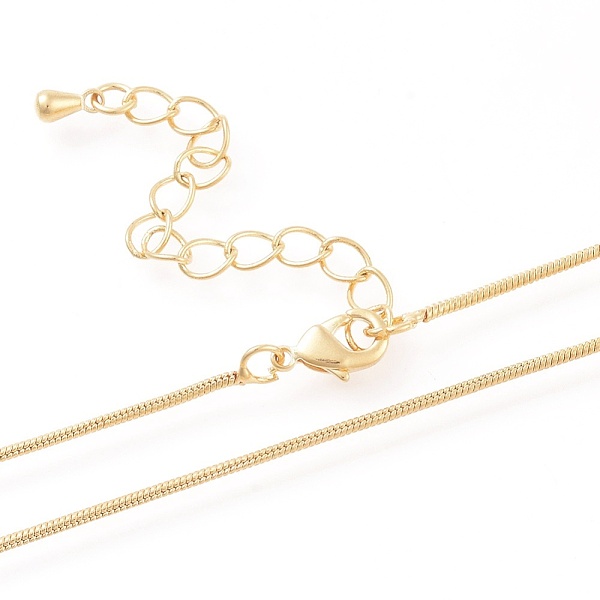 

PandaHall Brass Round Snake Chain Necklaces Making, with Lobster Claw Clasps, Long-Lasting Plated, Golden, 16.34 inch(41.5cm) Brass