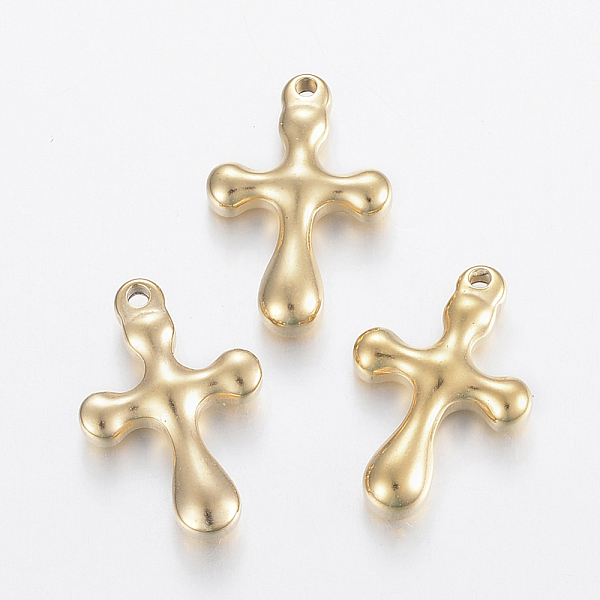 

PandaHall Vacuum Plating 304 Stainless Steel Pendants, Cross, Golden, 21.5x14x4mm, Hole: 1.5mm 304 Stainless Steel Cross