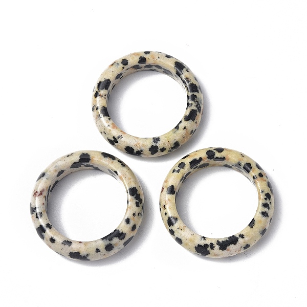 

PandaHall Natural Dalmatian Jasper Plain Band Ring, Gemstone Jewelry for Women, US Size 6 1/2(16.9mm) Dalmatian Jasper