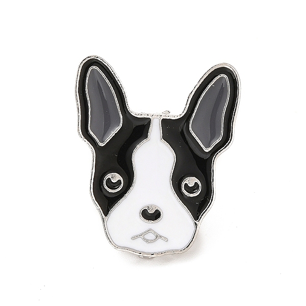 

PandaHall Dog Enamel Pin with Brass Butterfly Clutches, Alloy Badge for Backpack Clothing, Boston Terrier, 25x21x10mm, Pin: 1.1mm..., Black