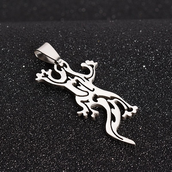 

PandaHall 201 Stainless Steel Pendants, Gecko Silhouette Pendants, Stainless Steel Color, 44.5x22x1.5mm, Hole: 4x9mm 201 Stainless Steel...