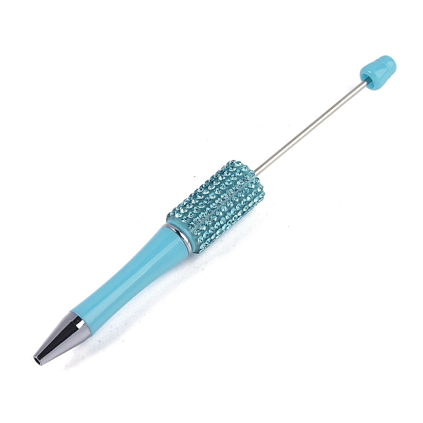 

PandaHall Beadable Pen, Plastic Ball-Point Pen, with Iron Rod & Rhinestone, for DIY Personalized Pen with Jewelry Beads, Light Sky Blue...