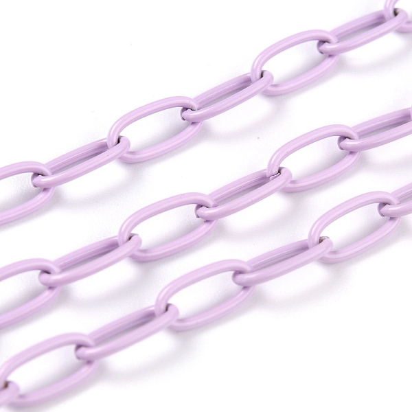 

PandaHall 3.28 Feet Spray Painted Brass Cable Chains, Unwelded, Plum, 10x5x1mm Brass Purple