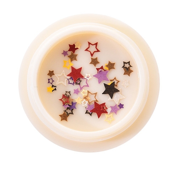 

PandaHall Paper Cabochons, Nail Art Decorations Accessories for Women, Mixed Star, Mixed Color, 2~5x2~5x0.1mm, 50pcs/box Paper Star..., Multicolor