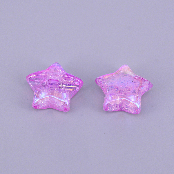 

PandaHall Phantom Resin Beads, DIY Accessories, Star, Violet, 25x26x11mm, Hole: 3.5mm Resin Star Purple