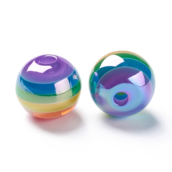 

PandaHall Stripe Resin Beads, AB Color, Rondelle, Purple, 15.5~16x13.5~14.5mm, Hole: 2.5~3.5mm Resin Rondelle Purple