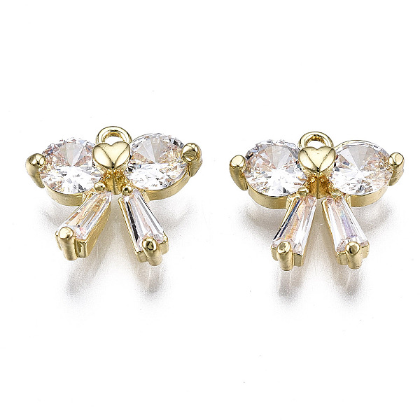 Charms di zirconi chiari intarsiati in ottone