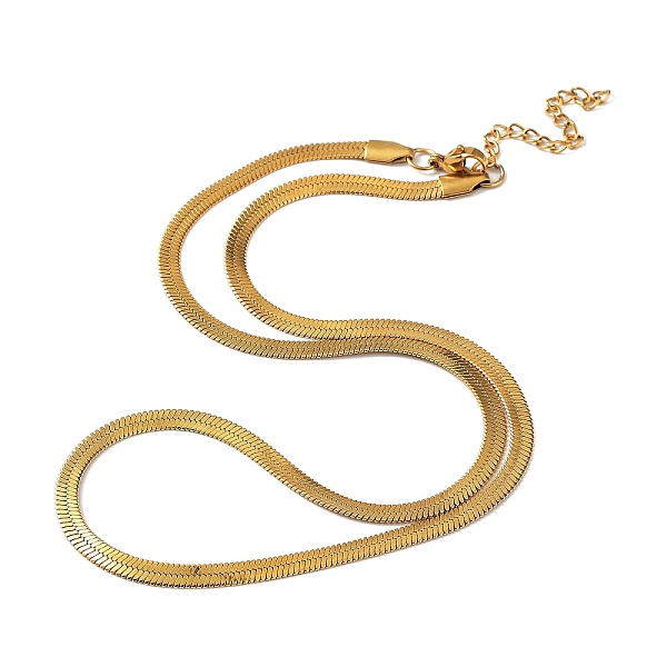 

PandaHall 304 Stainless Steel Herringbone Chain Necklaces, Golden, 17.72~18.50 inch(45~47cm) 304 Stainless Steel Flat