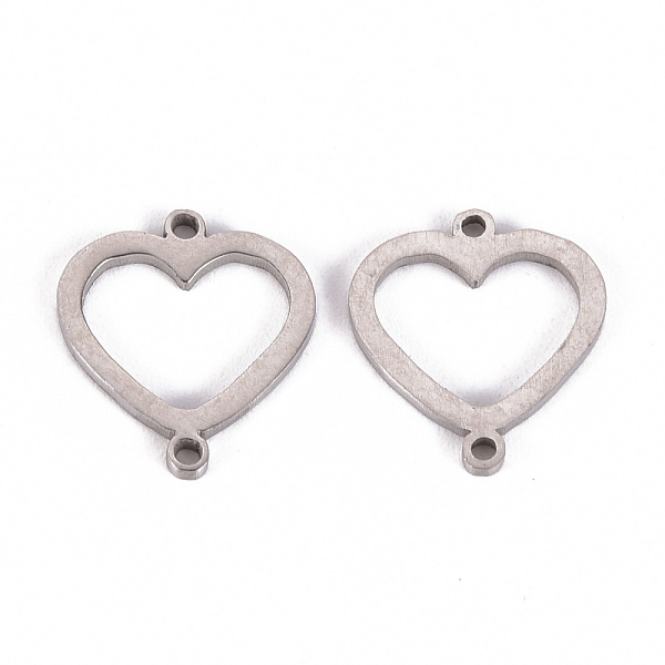 

PandaHall 201 Stainless Steel Links Connectors, Laser Cut, Heart, Stainless Steel Color, 15x13.5x1mm, Hole: 1.2mm 201 Stainless Steel Heart