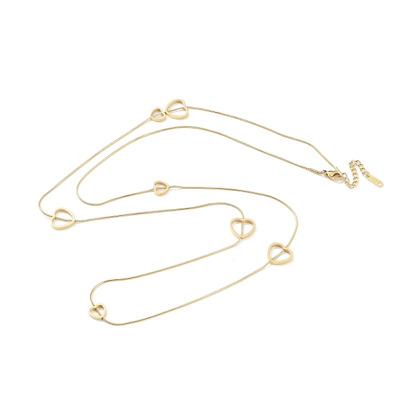 

PandaHall Ion Plating(IP) 304 Stainless Steel Heart Beaded Necklace with Round Snake Chains, Golden, 36.22 inch(92cm) 304 Stainless Steel...