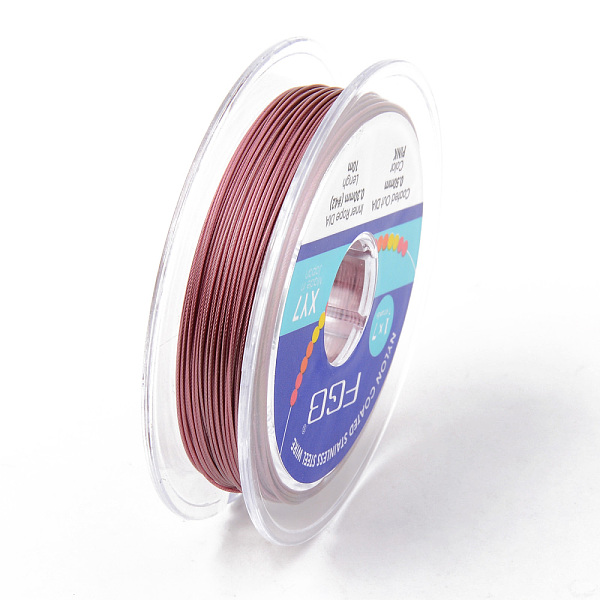 

PandaHall Tiger Tail Beading Wire, 7-Strand Bead Stringing Wire, Nylon Coated Stainless Steel Wire, Pale Violet Red, 24 Gauge, 0.5mm, about...