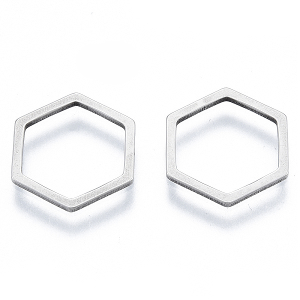 

PandaHall 201 Stainless Steel Linking Rings, Hexagon, Stainless Steel Color, 12x14x1mm, Inner Diameter: 10x11.5mm 201 Stainless Steel...