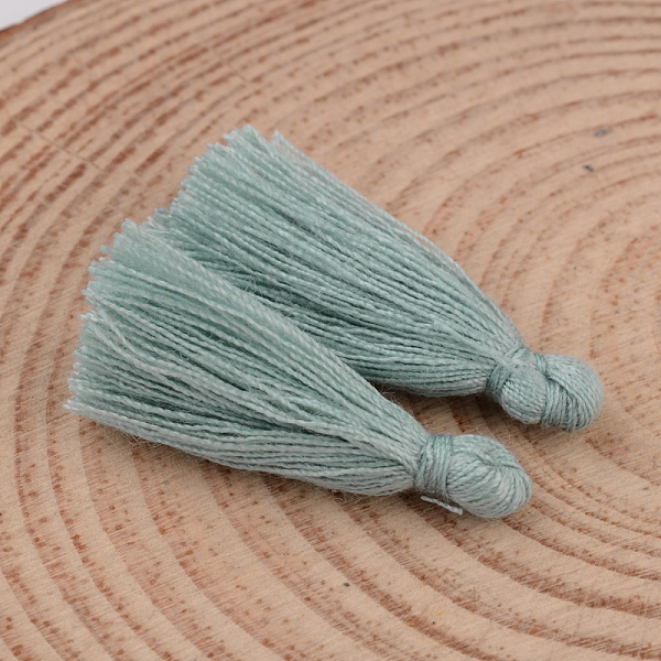 

PandaHall Cotton Thread Tassel Pendant Decorations, Light Blue, 25~31x5mm, about 39~47pcs/bag Cotton Blue