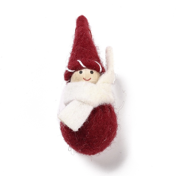 

PandaHall Christmas Theme Wool Felt Display Decorations, Snowman with Scarf, Dark Red, 33x33x98mm Fibre Snowman